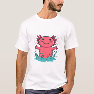 Happy Axolotl In Water Splash T-Shirt