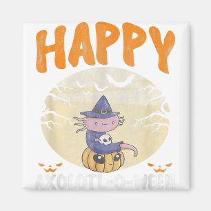 Happy Axolotl-O-Ween Cute Halloween Axolotl Hallow Magnet