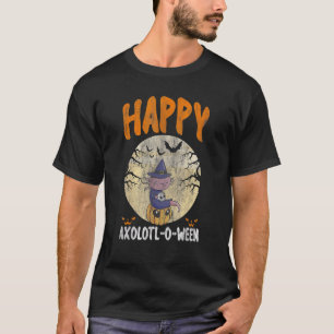 Happy Axolotl O Ween Cute Halloween Axolotl Hallow T-Shirt