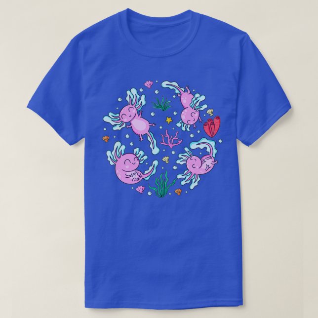 Happy Axolotl Swim Club T-Shirt (Design Front)