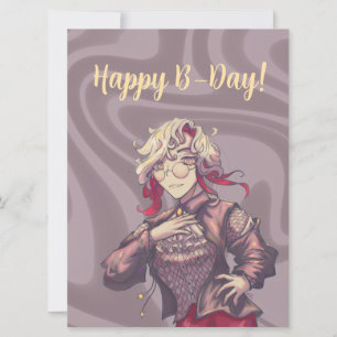 Happy B-Day Citrine Holiday Card