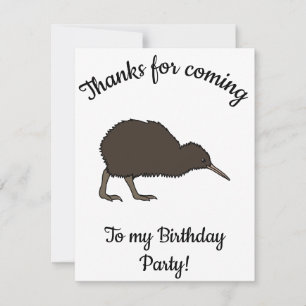 Happy B-day Kiwi tropical bird Thank You Card