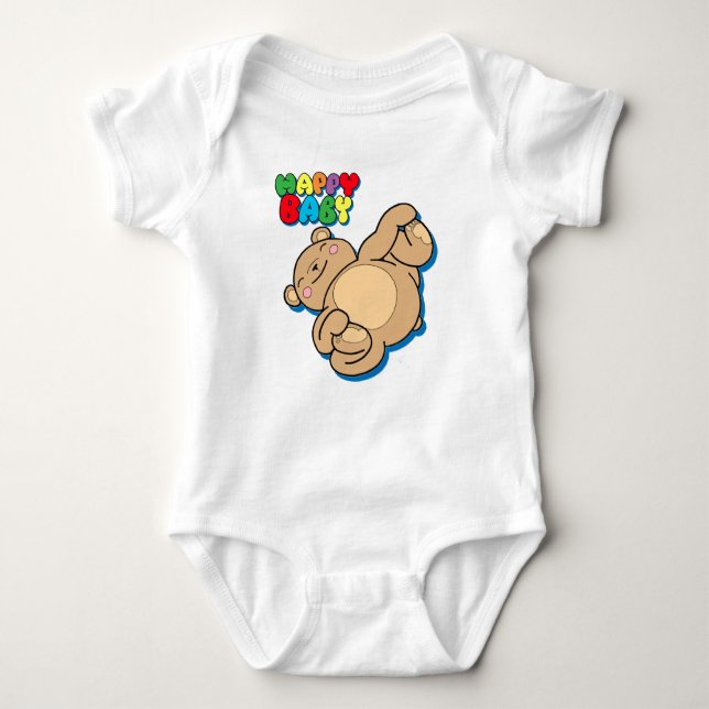 Happy Baby by Yoga Teddy Bear Baby Bodysuit (Front)