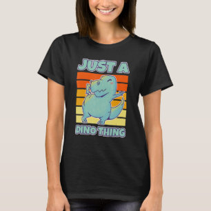Happy Baby Dino Kid Dancing Cute Dinosaur Forest R T-Shirt