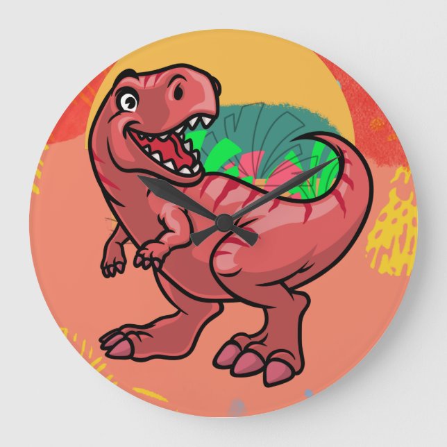 Happy Baby Forest Dinosaur   Large Clock (Front)