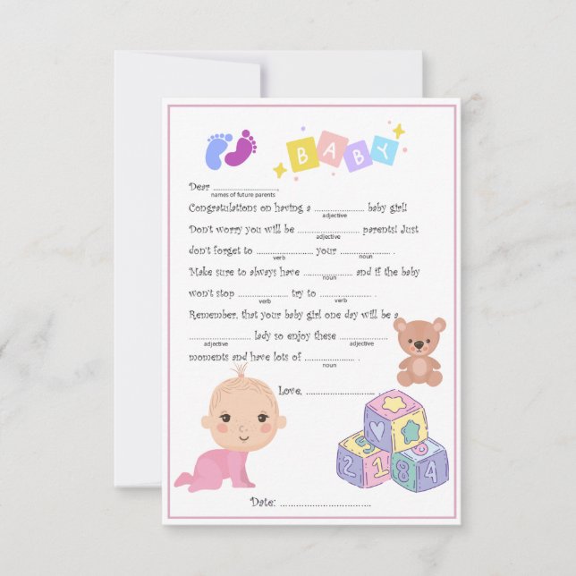 Happy Baby Girl Libs Card (Front)