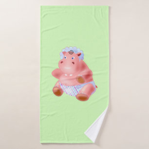 Happy Baby Hippo Funny Bath Towels - Choose Colour