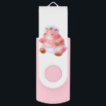 Happy Baby Hippo Funny Flash Drive<br><div class="desc">Happy Baby Hippo Funny USB Flash Drives MIGNED Painting Design</div>