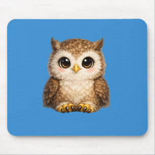 Happy Baby Owl Cartoon Art for Kids and Cosy Gifts Mouse Pad