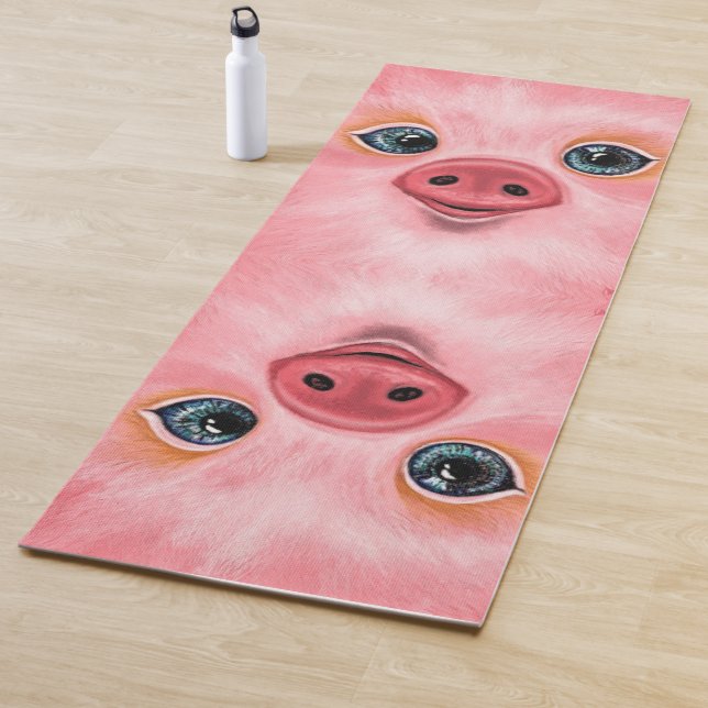 Happy Baby Pig Funny Yoga Mat - Smile (In Situ)