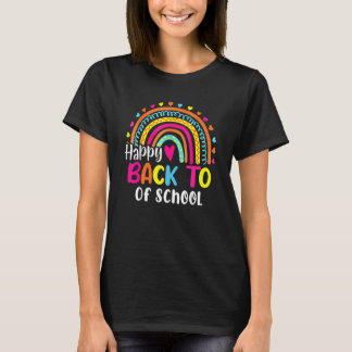 Happy Back To Of School Colourful Rainbow Heart Gi T-Shirt