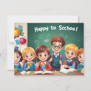 Happy back to school postcard