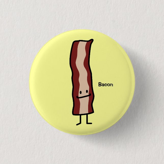 Happy Bacon Smirk Classic Design 3 Cm Round Badge (Front)