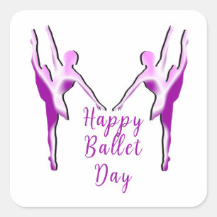Happy Ballet Day Square Sticker
