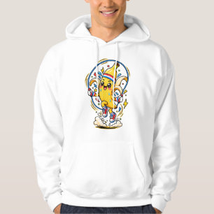 Happy Banana Jumping Rope Cartoon Fitness Mascot Hoodie