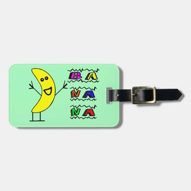 Happy Banana Luggage Tag (Front Horizontal)