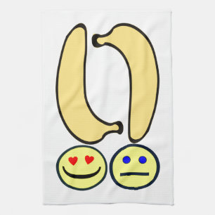 Happy Banana vs Upset Banana  Tea Towel