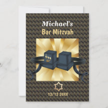 Happy Bar Mitzvah 20XX Gold Decorative
