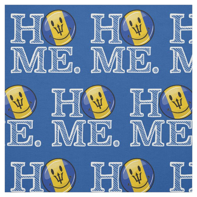 Happy Barbados Flag Housewarming Fabric (Swatch)