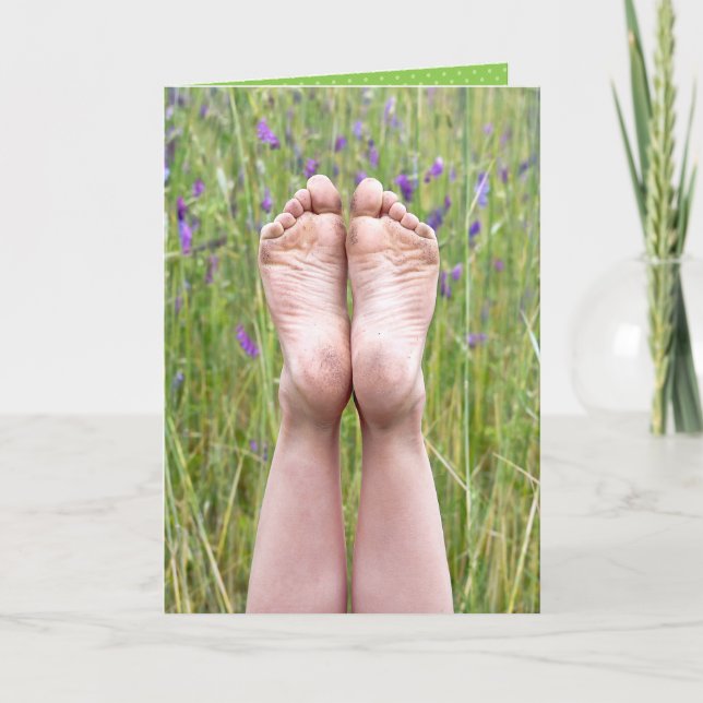 Happy Bare Feet Birthday Card (Front)