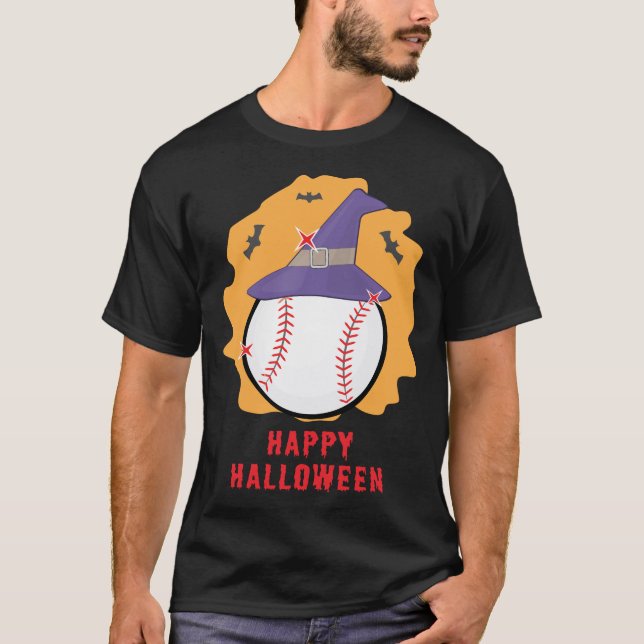 Happy Baseball Halloween - Funny T-Shirt (Front)