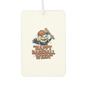 Happy Baseball Ween Vintage Halloween Baseball Des Car Air Freshener