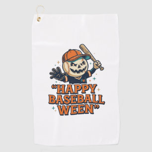 Happy Baseball Ween Vintage Halloween Baseball Des Golf Towel
