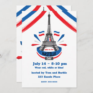 Happy Bastille Day Eiffel Tower Invitation