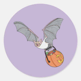 Happy Bat Classic Round Sticker