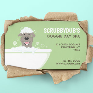 Happy Bathtub Dog   Dog Wash   Pet Grooming Business Card