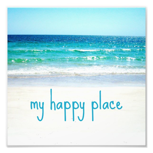 Happy Beach Place Beach Photo Print (Front)