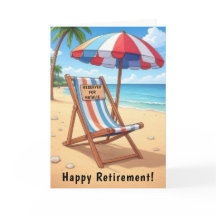 Happy Beach Retirement Personalised Card