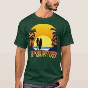 Happy beach surfer in Maryland T-Shirt