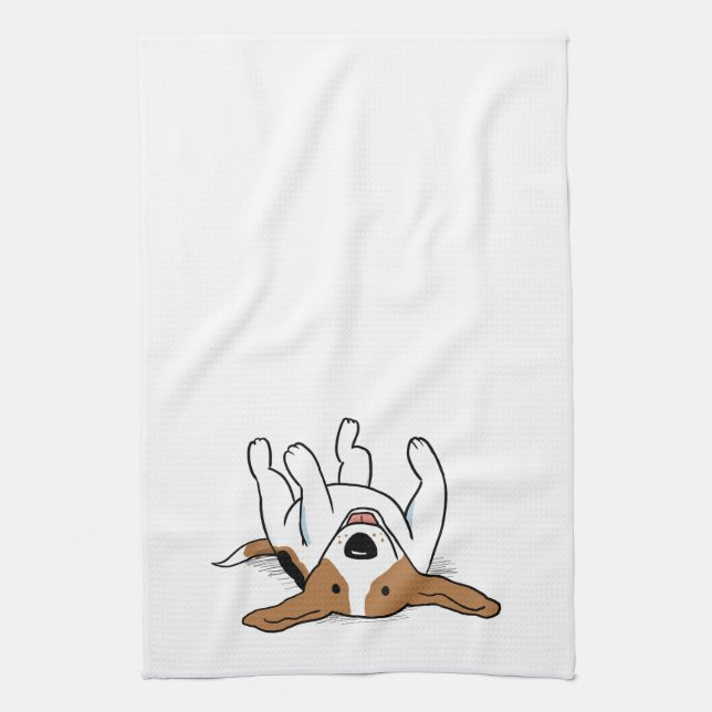 Happy Beagle Cartoon Dog Cute Pets Animal Lover's Tea Towel (Vertical)