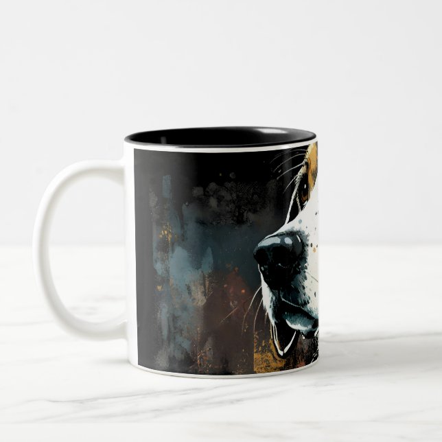 Happy Beagle Two-Tone Coffee Mug (Left)