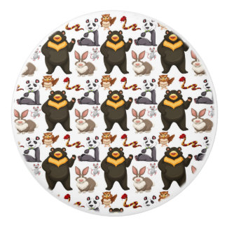 Happy Bear And Friends Ceramic Knob