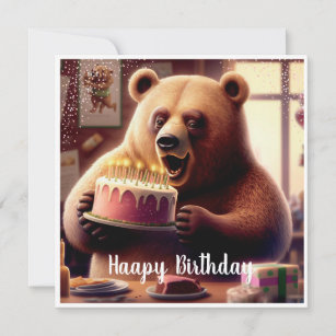 Happy bear Birthday Card