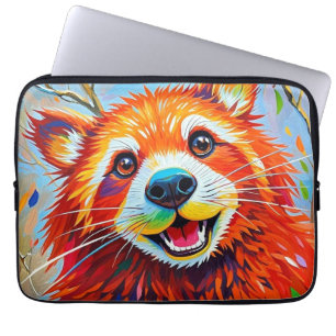 Happy Bear Expressive abstract animal art Laptop Sleeve