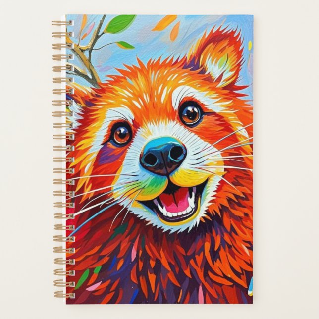 Happy Bear Expressive abstract animal art  Planner (Front)