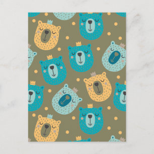 Happy Bear Kings Postcard