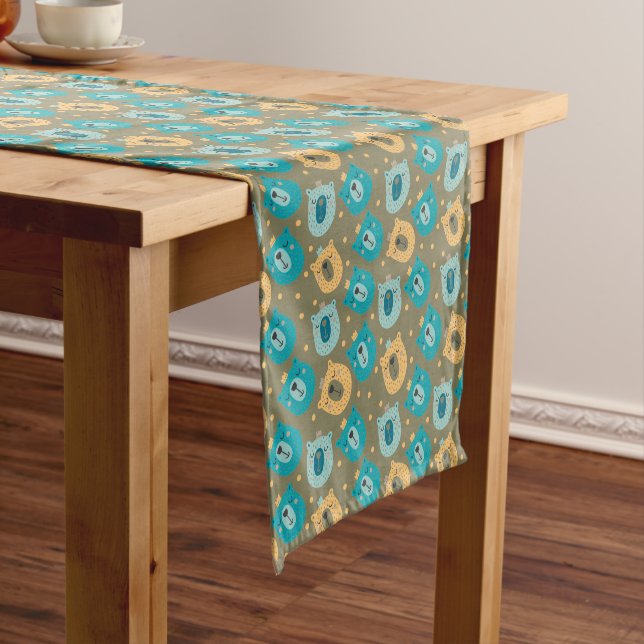 Happy Bear Kings Short Table Runner (In Situ)