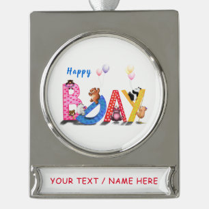 Happy Bears Birthday Ornament with Custom Text