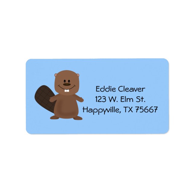 Happy Beaver Address Label (Front)