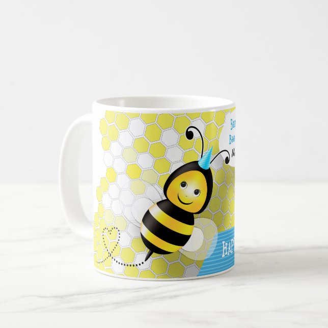 Happy Bee birthday mug (Front Left)