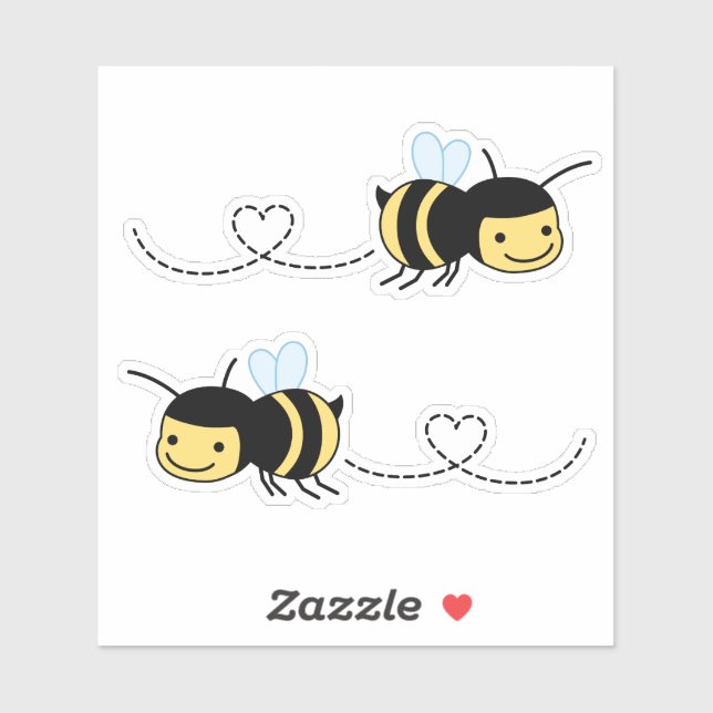 Happy Bee Buzzing Around Heart (Sheet)