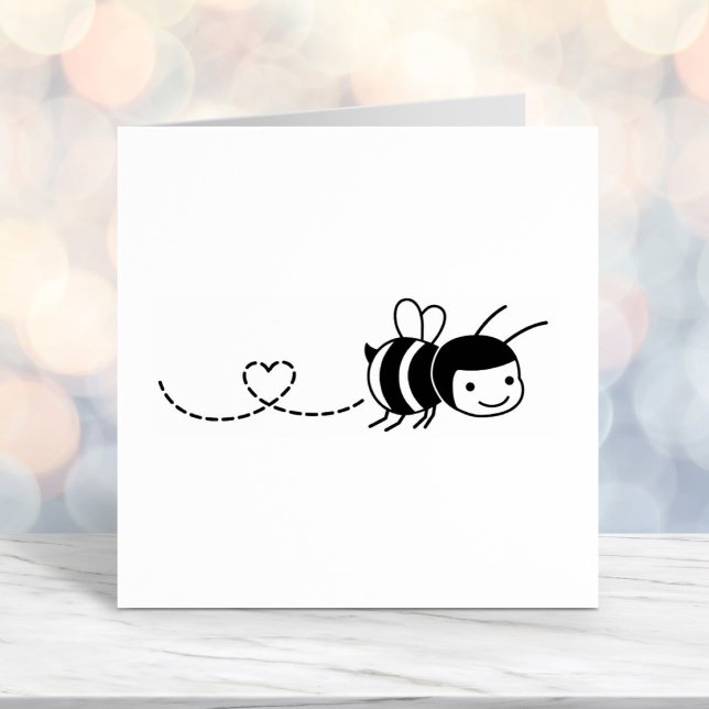 Happy Bee Buzzing Around Self-inking Stamp (Creator Uploaded)