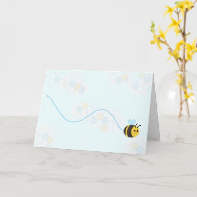Happy bee card (Yellow Flower)