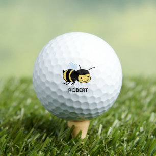 Happy Bee Custom Name Golf Balls