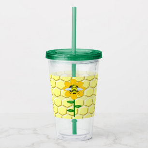 Happy Bee Day Birthday Bumblebee Acrylic Tumbler