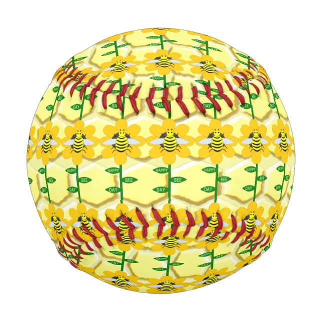 Happy Bee Day Birthday Bumblebee Baseball (Back)